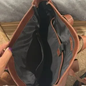 Genicci Unisex Cognac Leather Roll Top Double Buckles Backpack*NWOT Cognac Classic City Diaper Bag II – Freshly Picked main image 4